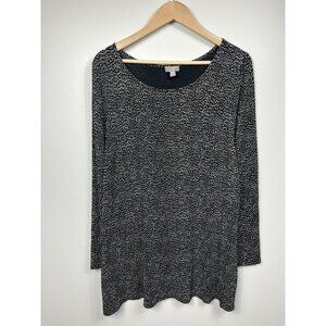 J Jill Women Top XL Black Knit Wherever Pullover Long Sleeve Casual Tunic